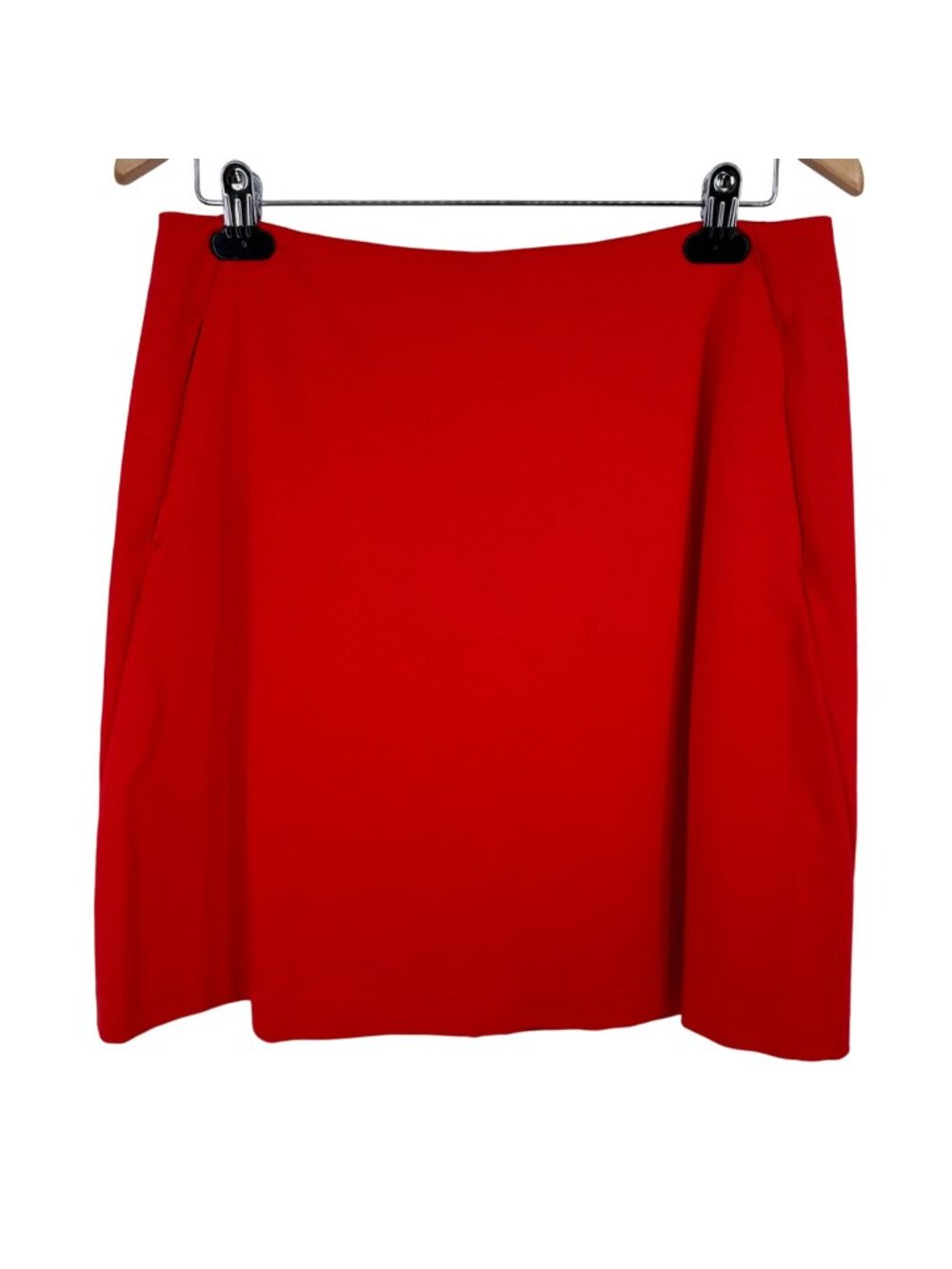 Cabi Womens red knee length pencil skirt size 10 back zipper closure pockets